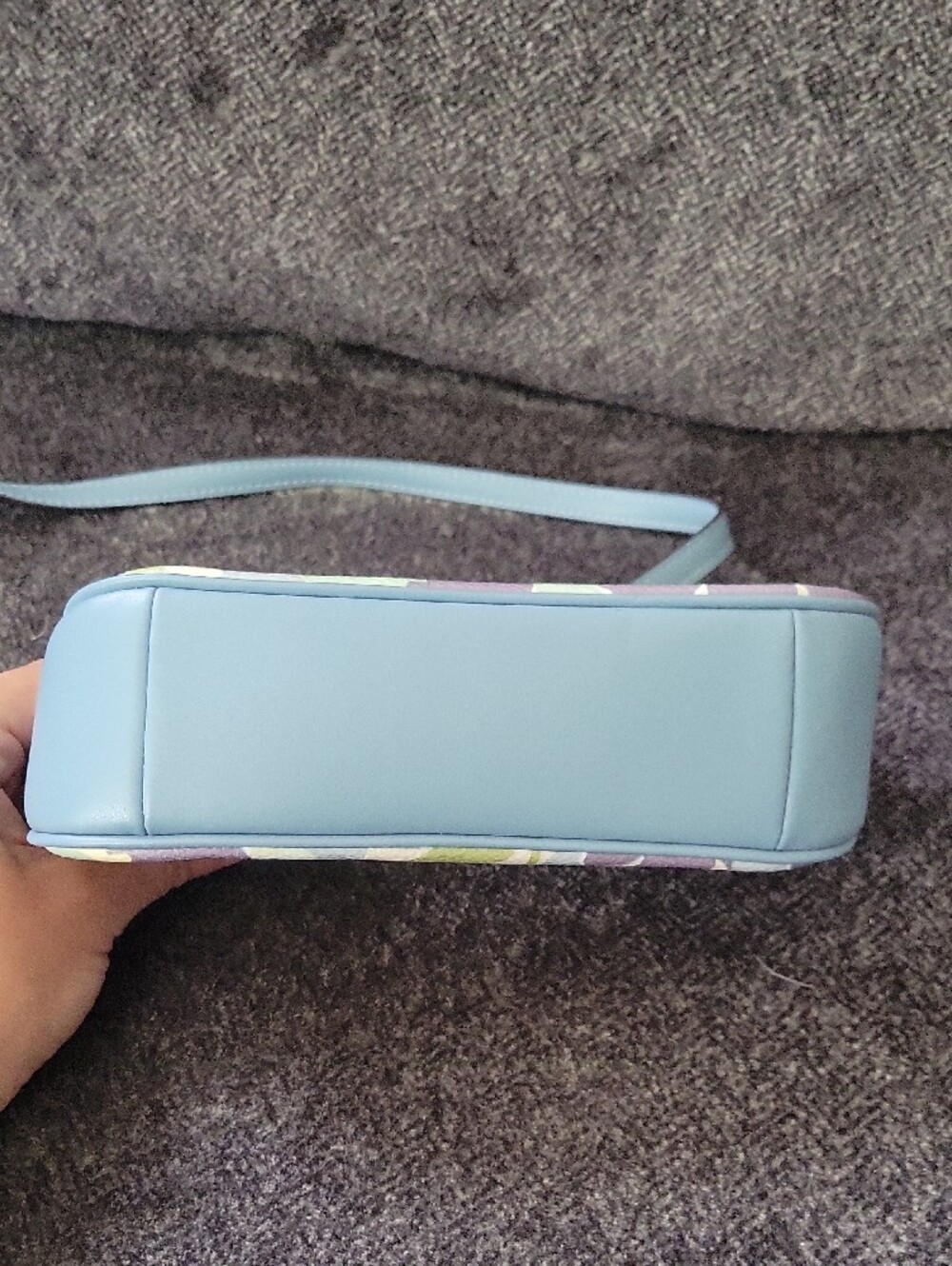 Coach Floral Mini Crossbody Bag in Lavender, Mint & Sky Blue with Gold Chain - Picture 4 of 5